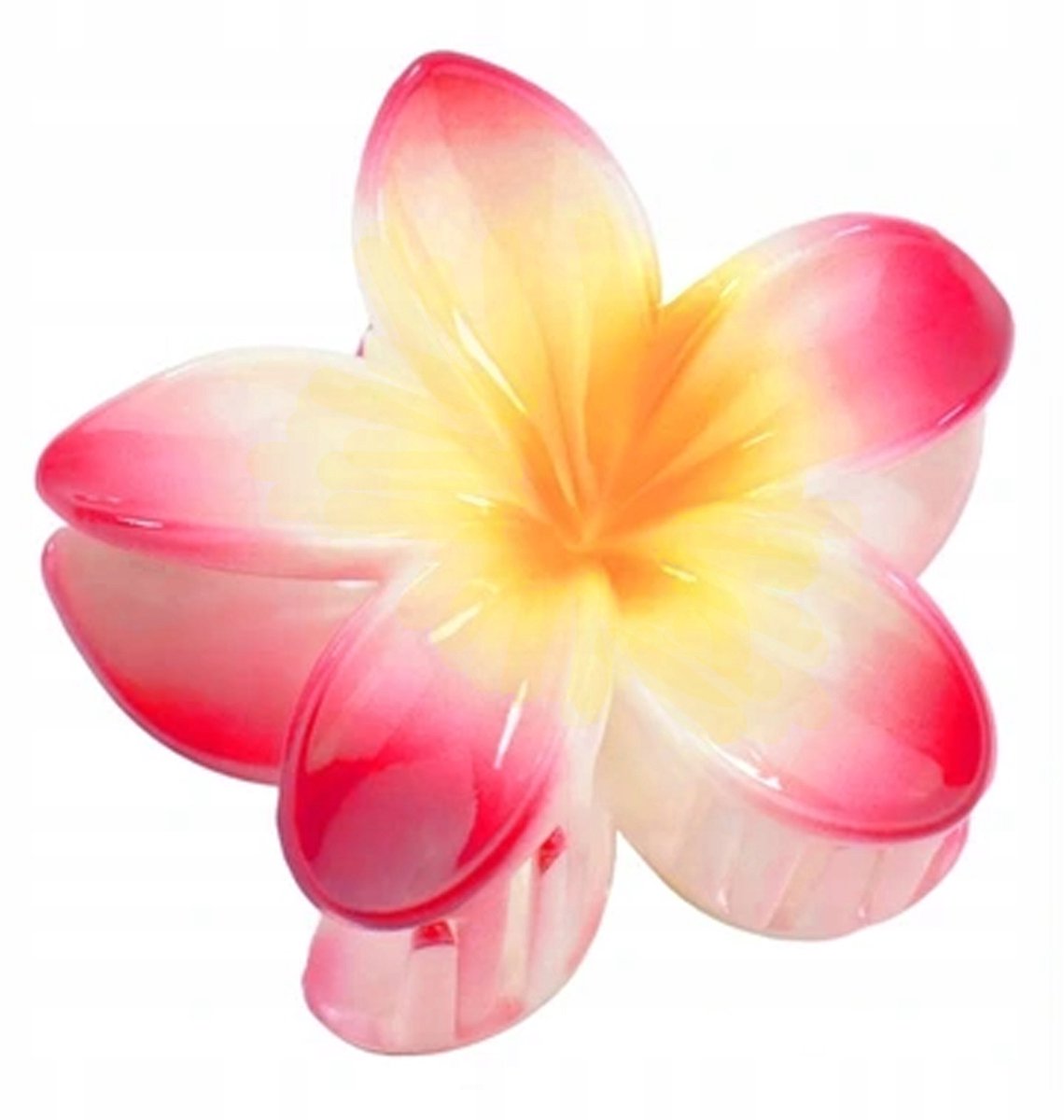 Hawaiiaanse Haarclip Bloemen Ombre Groot Roze Geel
