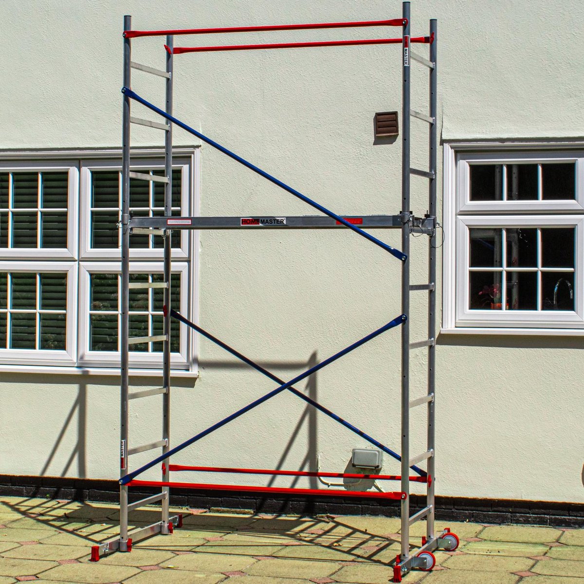 Home Master® Doe-Het-Zelf Rolsteiger – 4 m – Aluminium Thuissteiger – 150 kg Draagvermogen – Snelle Montage – Luikplatform