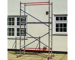 Home Master® Doe-Het-Zelf Rolsteiger – 4 m – Aluminium Thuissteiger – 150 kg Draagvermogen – Snelle Montage – Luikplatform