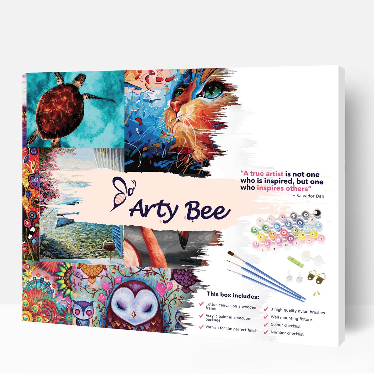 Schilderen Op Nummer Volwassenen DIY Paint By Number Compleet Hobby Pakket op Frame met Vernis - ®Arty Bee - Kolibrie 40x50cm — afbeelding 7