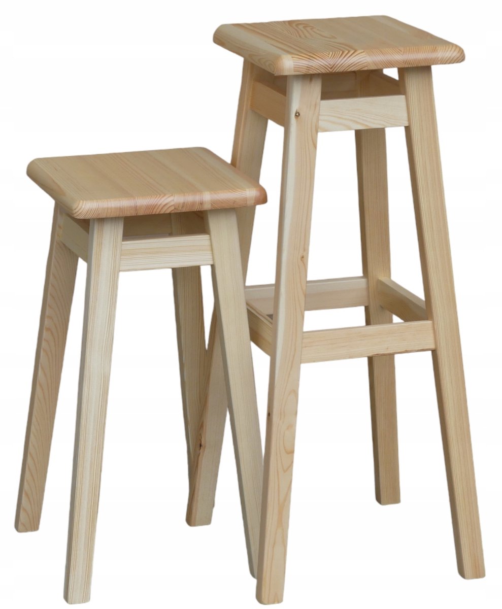 Metdrew Houten Bar Kruk 80cm - Natuurlijk Grenen - Stevig & Stijlvol