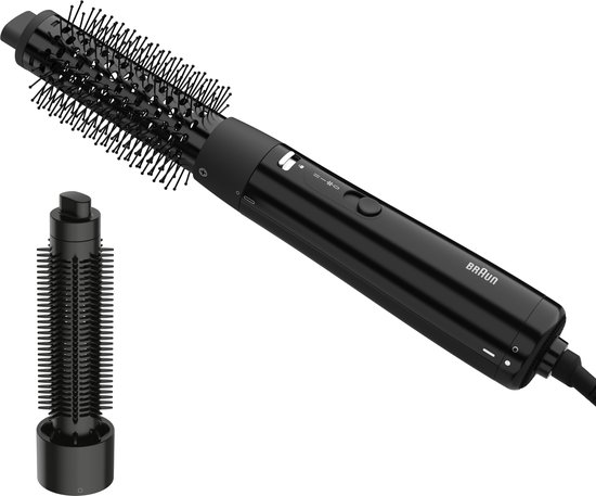 Braun AS1.5 BRAS150E Föhnborstel - 2 Verwisselbare Opzetstukken - 32mm Thermische Borstel - 25mm Harde Borstel - 3 Temperaturen / Snelheden - Perfect voor korter haar -300W