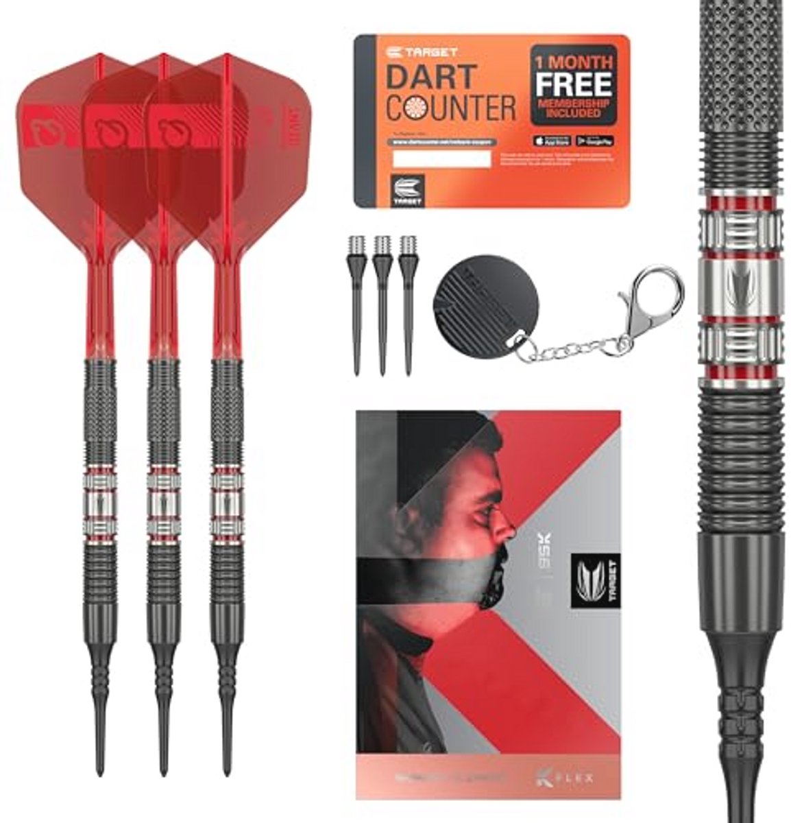 95% Tungsten Soft Tip Dartpijlset - 19G Professionele Darts met K-Flex Flights