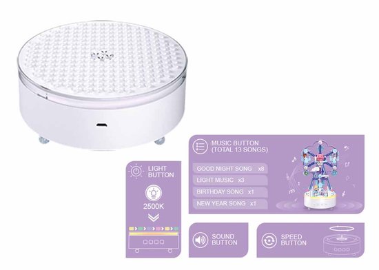 Sluban - Gelukkige Ster Muziekdoos, Muziekdoos reuzenrad, Bouw set reuzenrad, Muziekdoos, Bouw set muziekdoos van Sluban — afbeelding 5