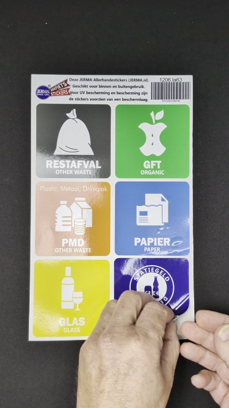 Autocollants pour poubelles de recyclage avec consigne