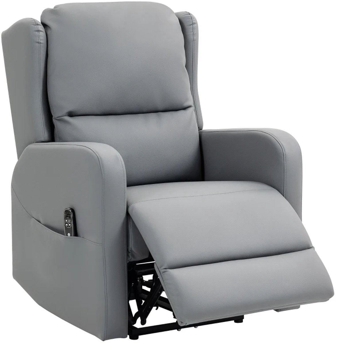 ZYLARO Elektrische Massagestoel - Power Massagefauteuil - 135 Graden Kantelbaar - met Afstandsbediening - 3D Kneden Massage - Relaxfauteuil - TV stoel - Kunstleer - Lig en trilfunctie - Grijs