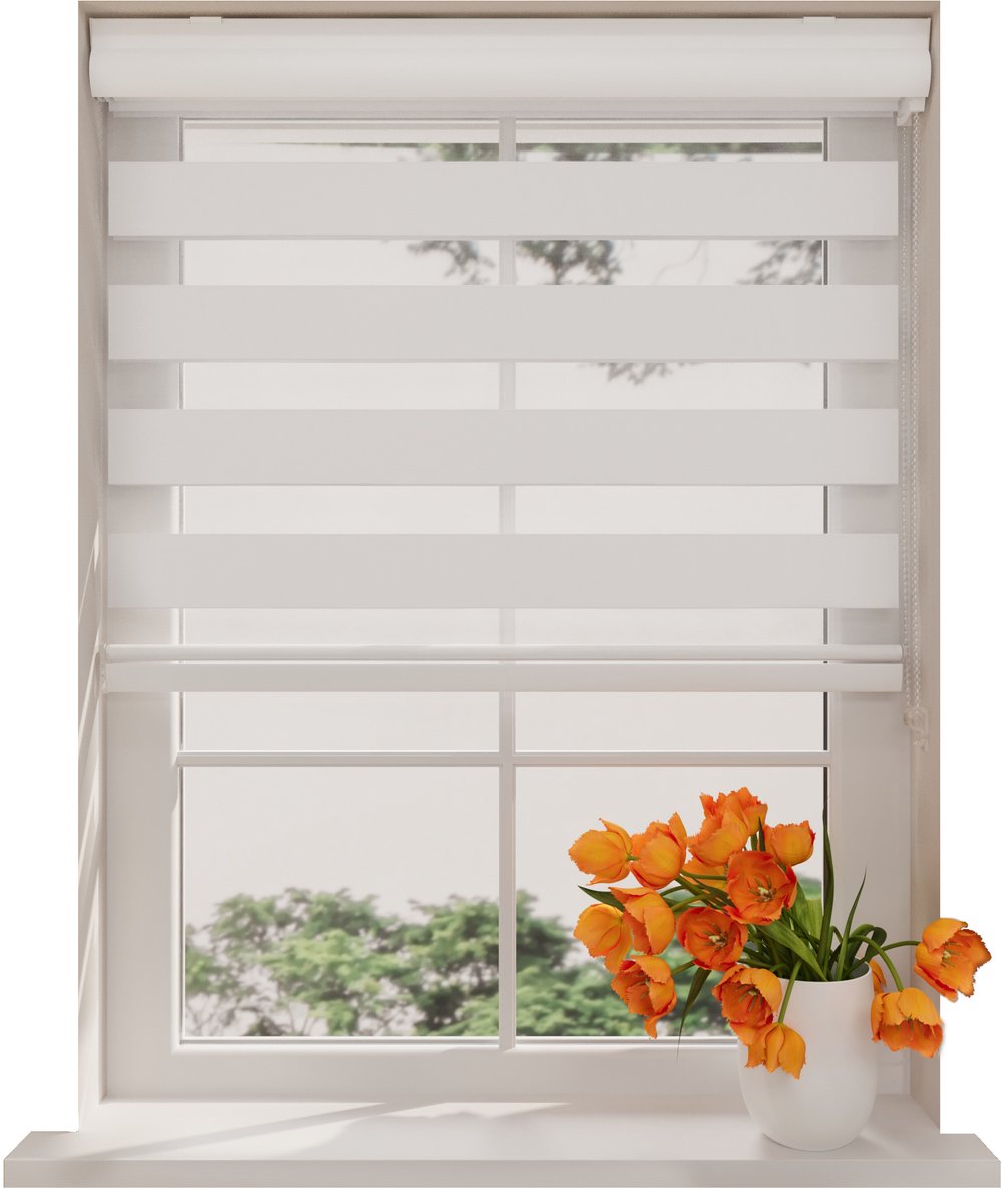 DTCH Duo Rolgordijn By Night - Verduisterend - White - 95 x 175 cm