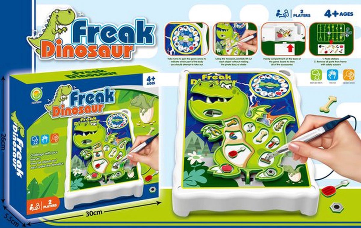 Behendigheidsspel dinosaur - Dino Operatiespel - trillende buzzer