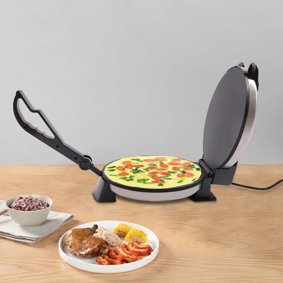 ACEP Roti pan - Pannenkoekenpan - Zwart - Maak roti, pannekoek, pizza, omeletten en wafels - Wafelmaker - Pannenkoekenpan inductie — afbeelding 3
