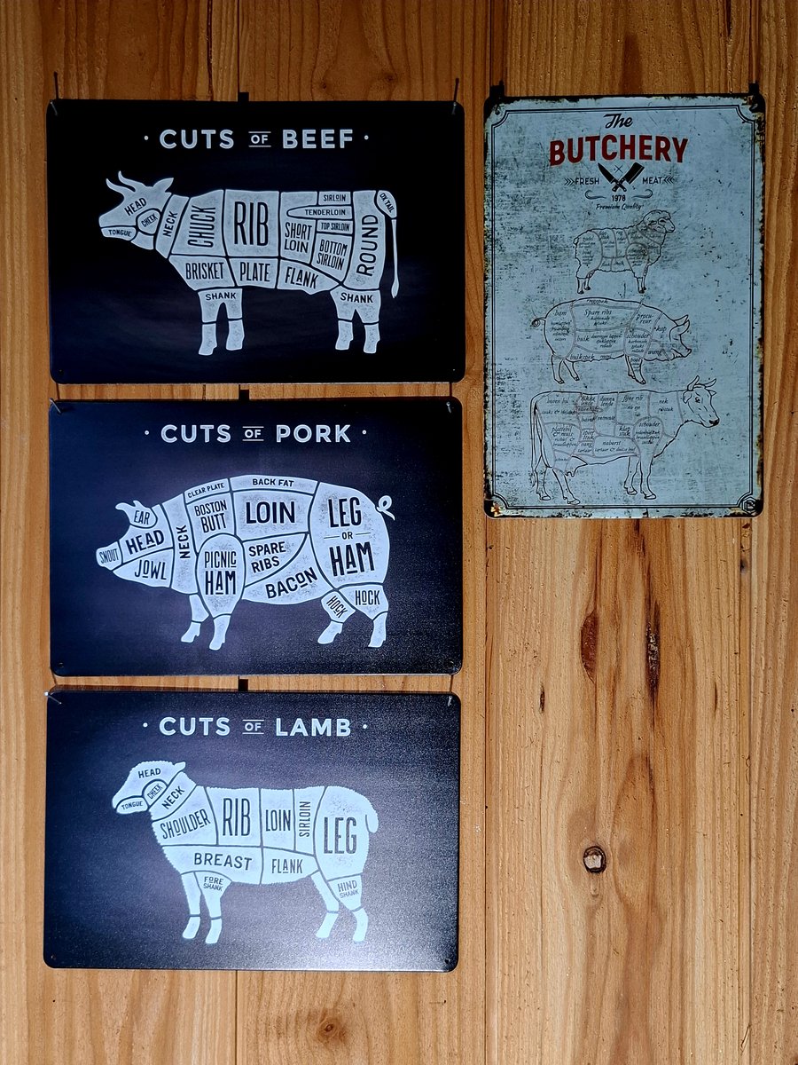 wandbord combi deal 6 - 4 wandborden voor de - barbeque - buitenkeuken - 30x20cm - ideaal cadeau - bbq