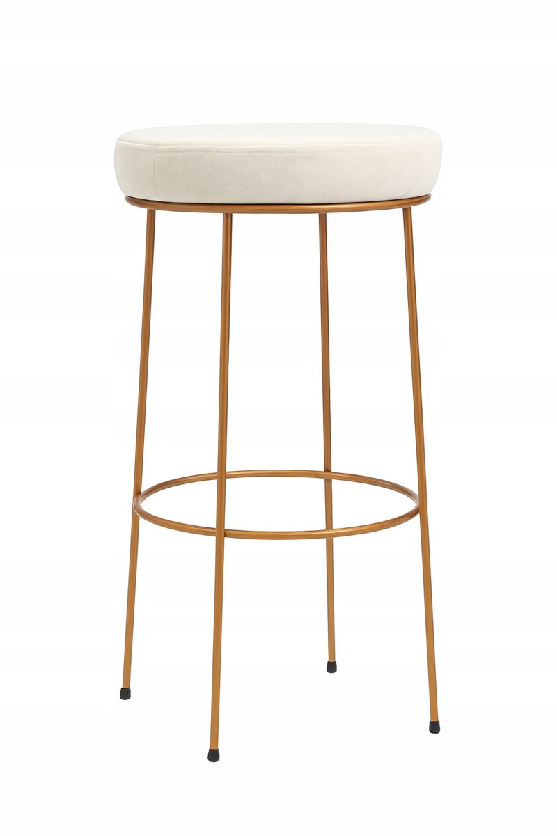 Houten Kruk Bar Kruk 75cm Koper Metaal Loft Wit