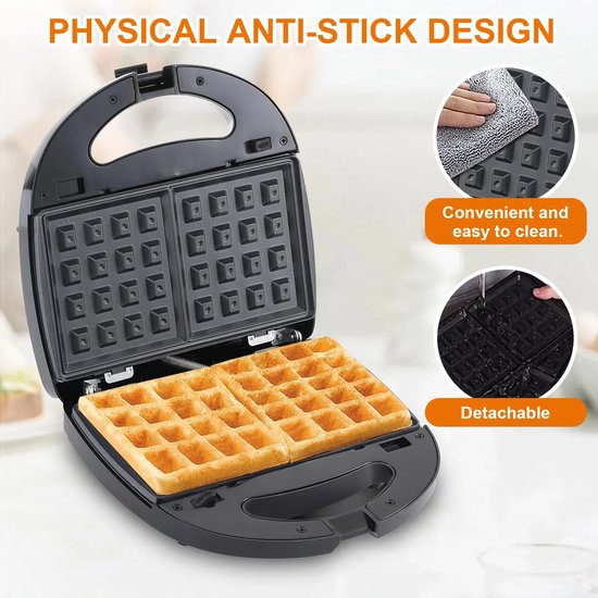 ACEP 6 in 1 Wafelijzer - Wafelijzers - Wafelijzer met verwisselbare platen - Tosti-ijzers - grill - Donut maker - Donut — afbeelding 4