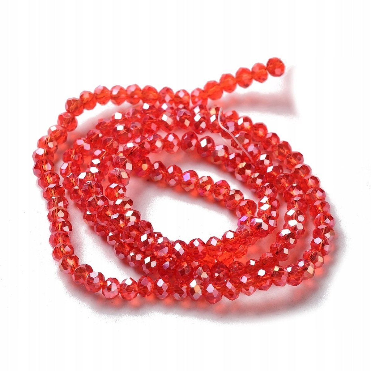 Glanzende Glazen Kralen Rondelle AB 3x2mm - 10 Strengen