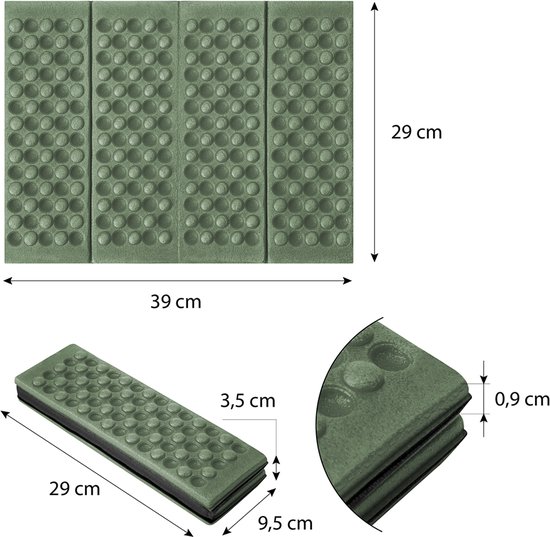 Nils Camp NC1718 - Opvouwbaar Stoelmatje - Groen - XPE Materiaal - Ultra Licht van Merkloos — afbeelding 4