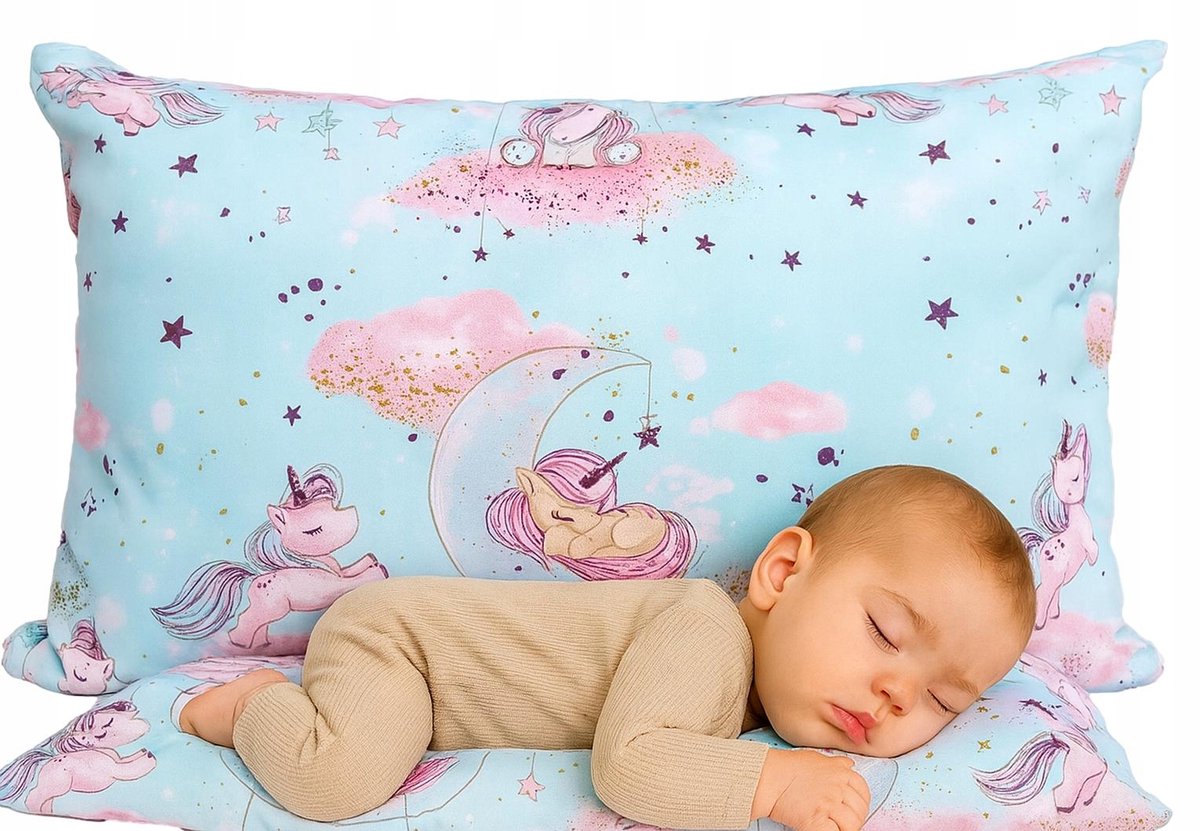 Unicorn Kussensloop Katoen 40x60cm Mint - Magisch Kinderkamer Decor