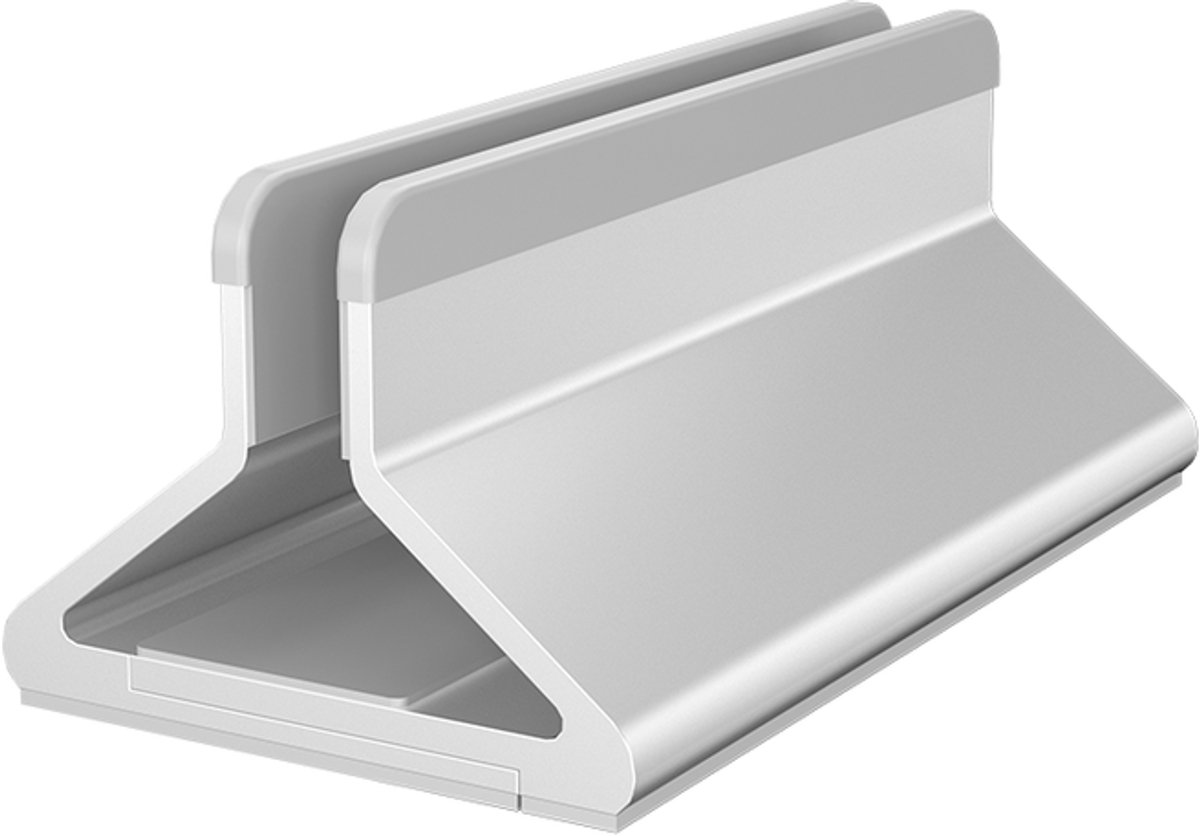 Mastersøn Verticale Laptop Standaard - Verstelbaar - Aluminium - Ruimtebesparend - Zilver