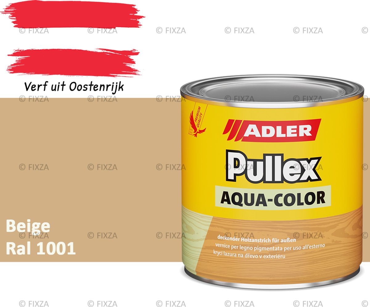ADLER Pullex Aqua-Color Houtverf Buiten – Beige – 0,75 Liter – Watergedragen houtbescherming voor Buitenhout – Beschermt tegen Schimmel en Algen