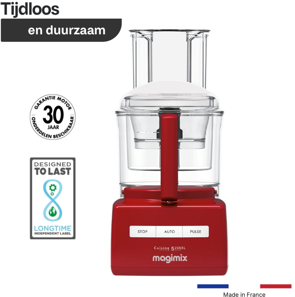 Magimix CS 5200 XL - Foodprocessor - Citruspers - Blokjes & staafjes kit - Rood thumbnail 2