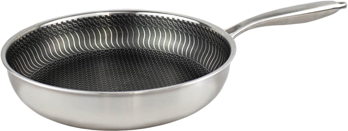 BY C&P© Honey Koekenpan 28 cm - Inductie - RVS - Antiaanbaklaag - PFAS vrij - Oven geschikt