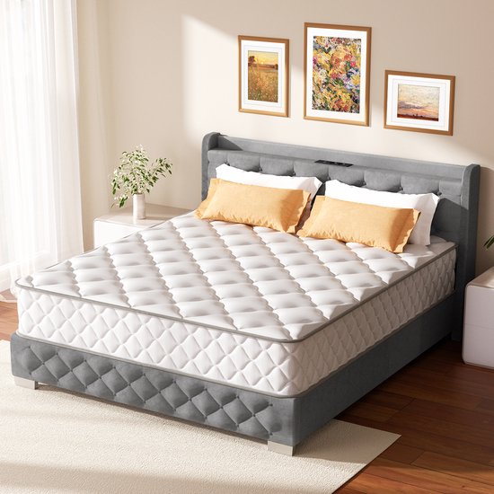 Elekiatech Matras 140x200 cm - 22 cm dik-Tweepersoonsmatrassen - Pocketvering matras - Anti-Allergische - met 9-laags composietstructuur