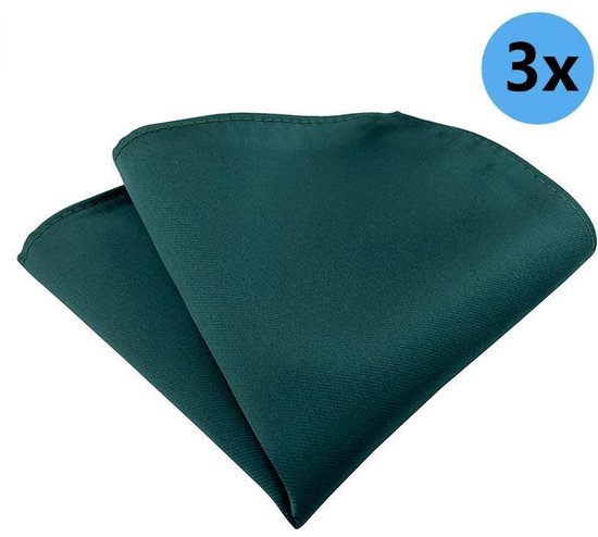 Pochette pour homme unie 3-pack - convient pour les mariages -25*25cm-Style 9