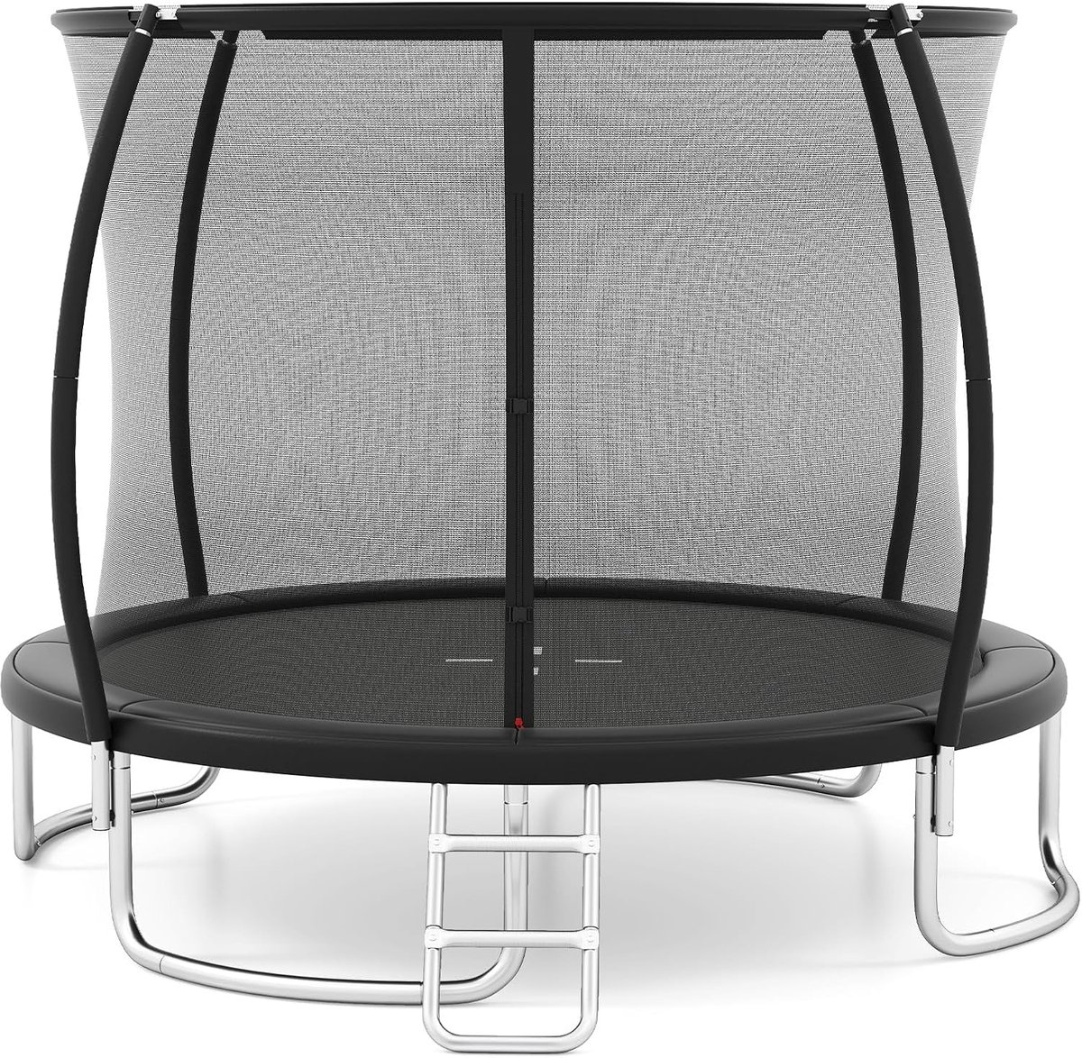 COSTWAY Ø 366 cm trampoline met ladder, tuintrampoline rond met veiligheidsnet, randafdekking en metalen frame, kindertrampoline, complete set voor kinderen en volwassenen
