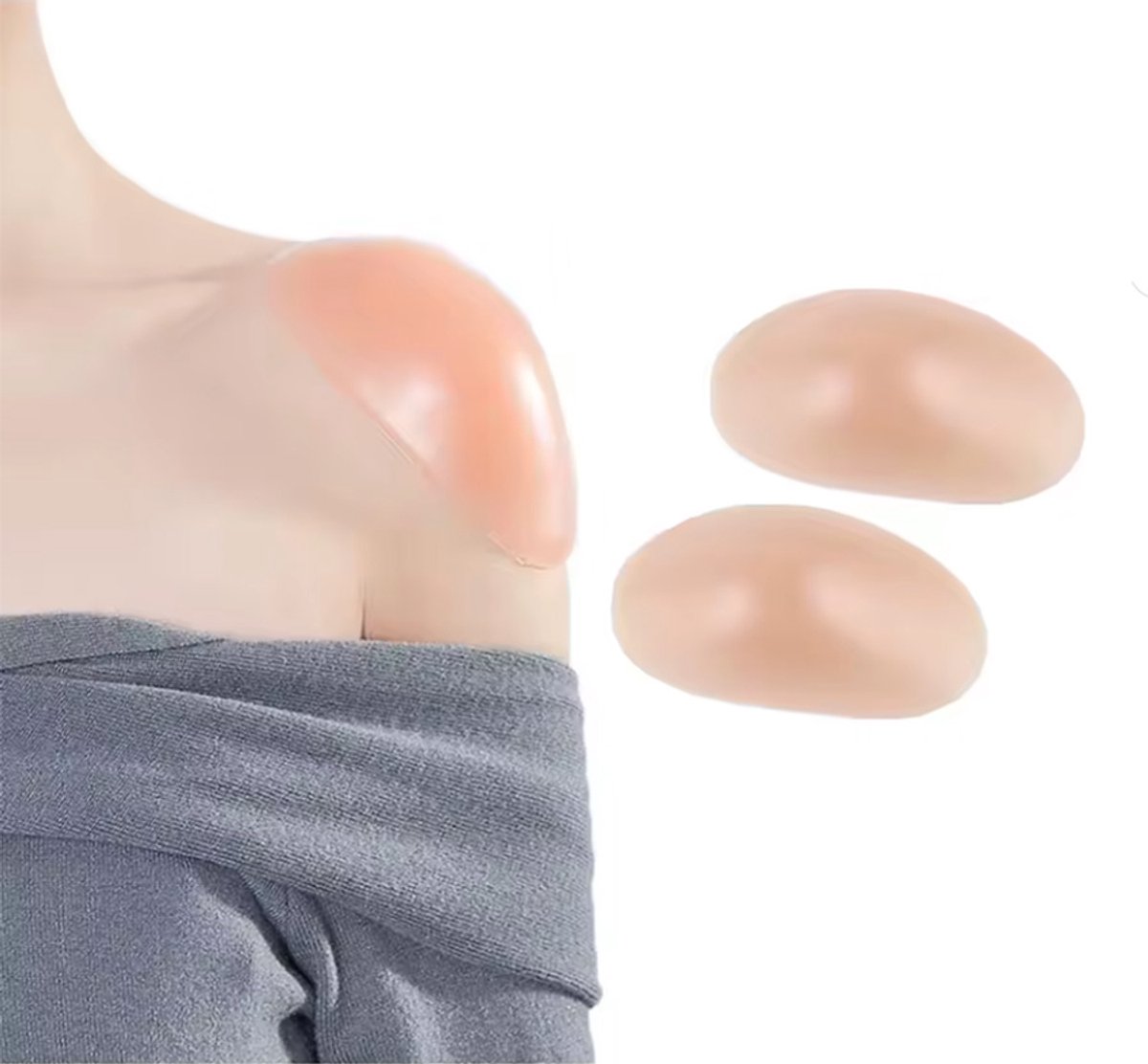 Siliconen schoudervulling - Schouderpads - 1 paar - beige - Zelfklevende pads - CHPN