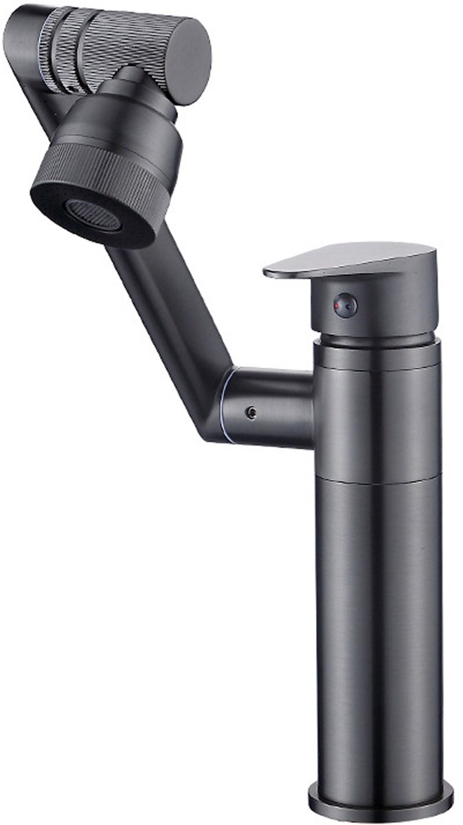 Keukenmengkraan Chroom – 360° Draaibare Universele Kraan met 2 Spuitstanden, Warm & Koud Water, Enkel Handvat, Duurzaam RVS met Keramische Cartouche - ANMI