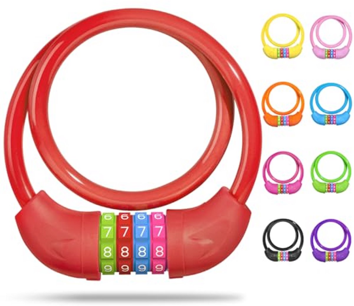 Fietsslot voor kinderen met codecombinatie - Anti-diefstal kabelslot voor meisjes en jongens (10 x 650 mm)
