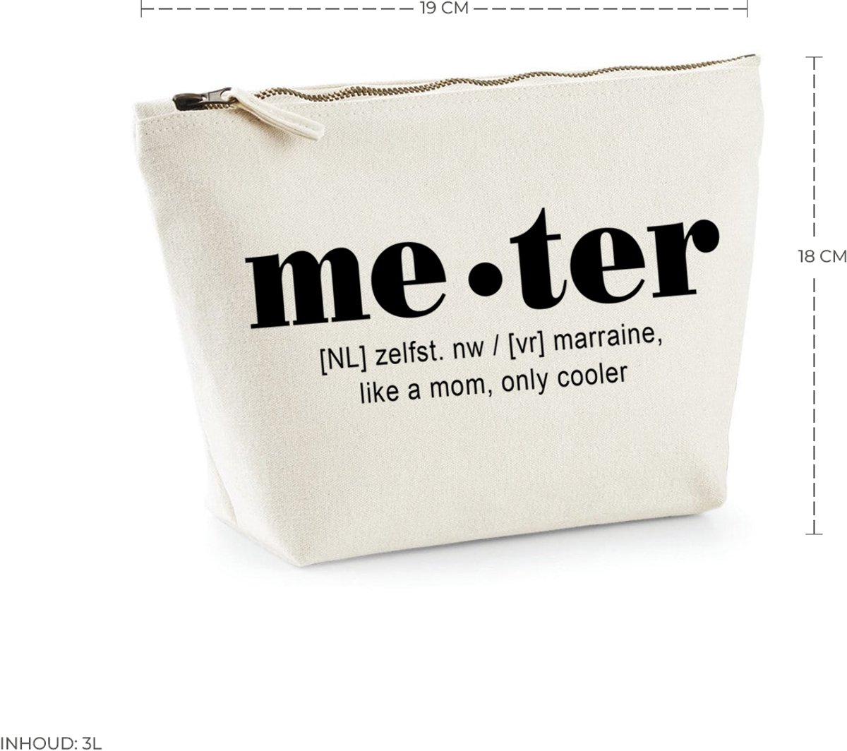 Toilettas - meter - cadeau - katoenen tas