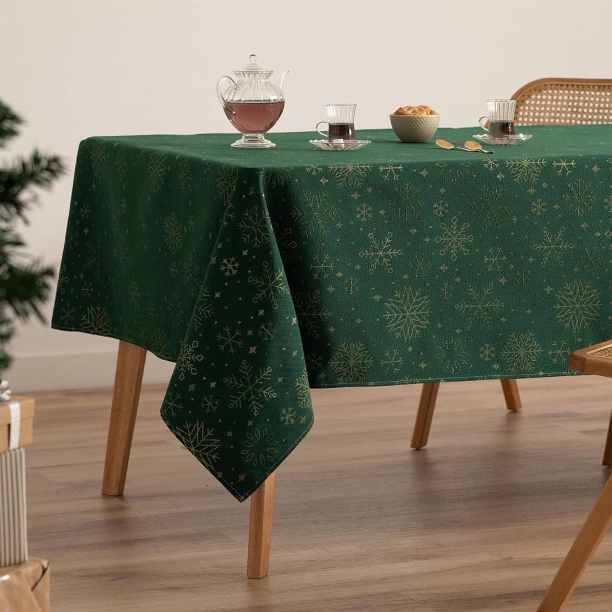 Goodivery® - Kersttafelkleed - Eettafel Rechthoekig Kerstdecoratie 140X100 CM - Groen