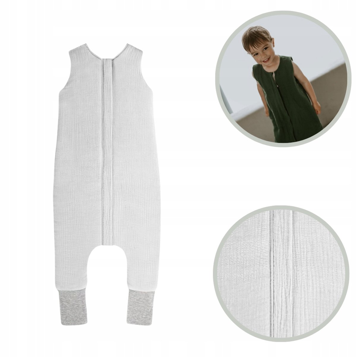 Sleepee Muslin Slaapzak met Poten TOG 1.0 (1-2 jaar) Grijs