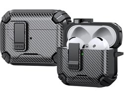 Telestore - AirPods Pro 3 Carbon hard case cover - Carbon hybride zwart hoesje Beschermhoes - AirPods pro 3 Cover - hoesje geschikt voor Apple Airpods pro 3 - zwart - Carbon hard cover - met MagSafe functie