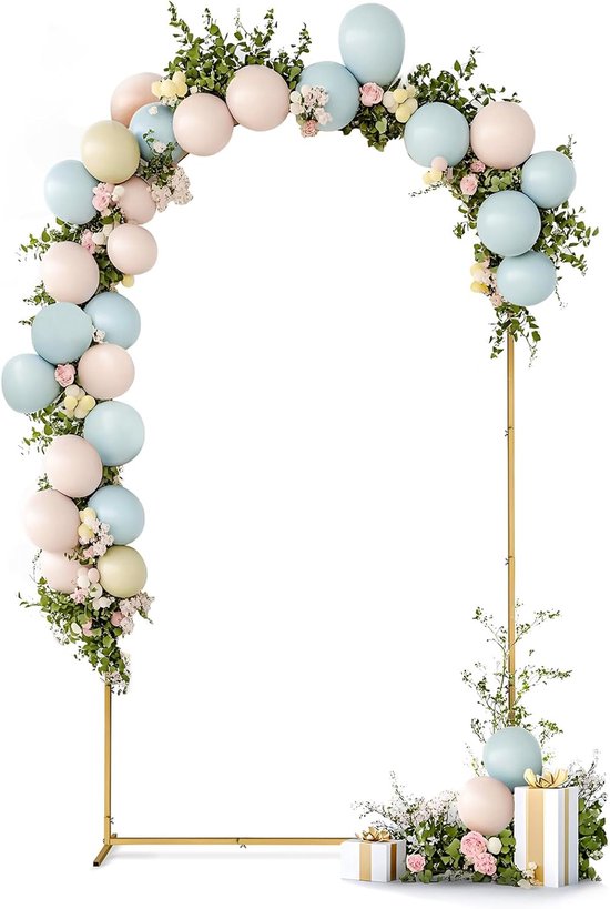 Arche Jardin Dorée 2x2.1m Arche De Mariage Métal Doré 2x2,1m - Décoration Pour Jardin, événements, Demande En Mariage - Structure Fer Durable Arche Dorée 2x2m