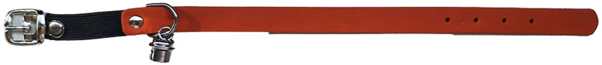 animal boulevard - kittenhalsband - oranje - country leather - 10mm x 19-22 cm (hals ) - met elastiek en belletje