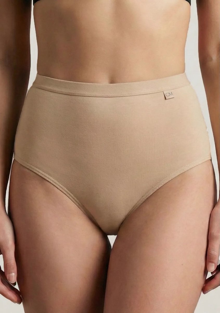 CM Casy Miller Casy Miller 4-pack Modal dames taille slips - Premium Jess maxi brief - hoge dames onderbroeken - Beste dames ondergoed - Copy - Huidskleur / L
