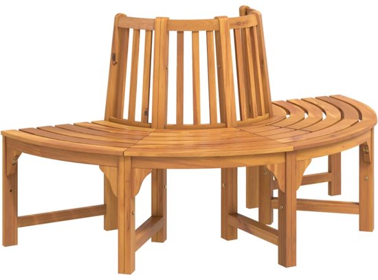 vidaXL Banc d'arbre Demi-rond Ø160 cm Bois d'eucalyptus massif
