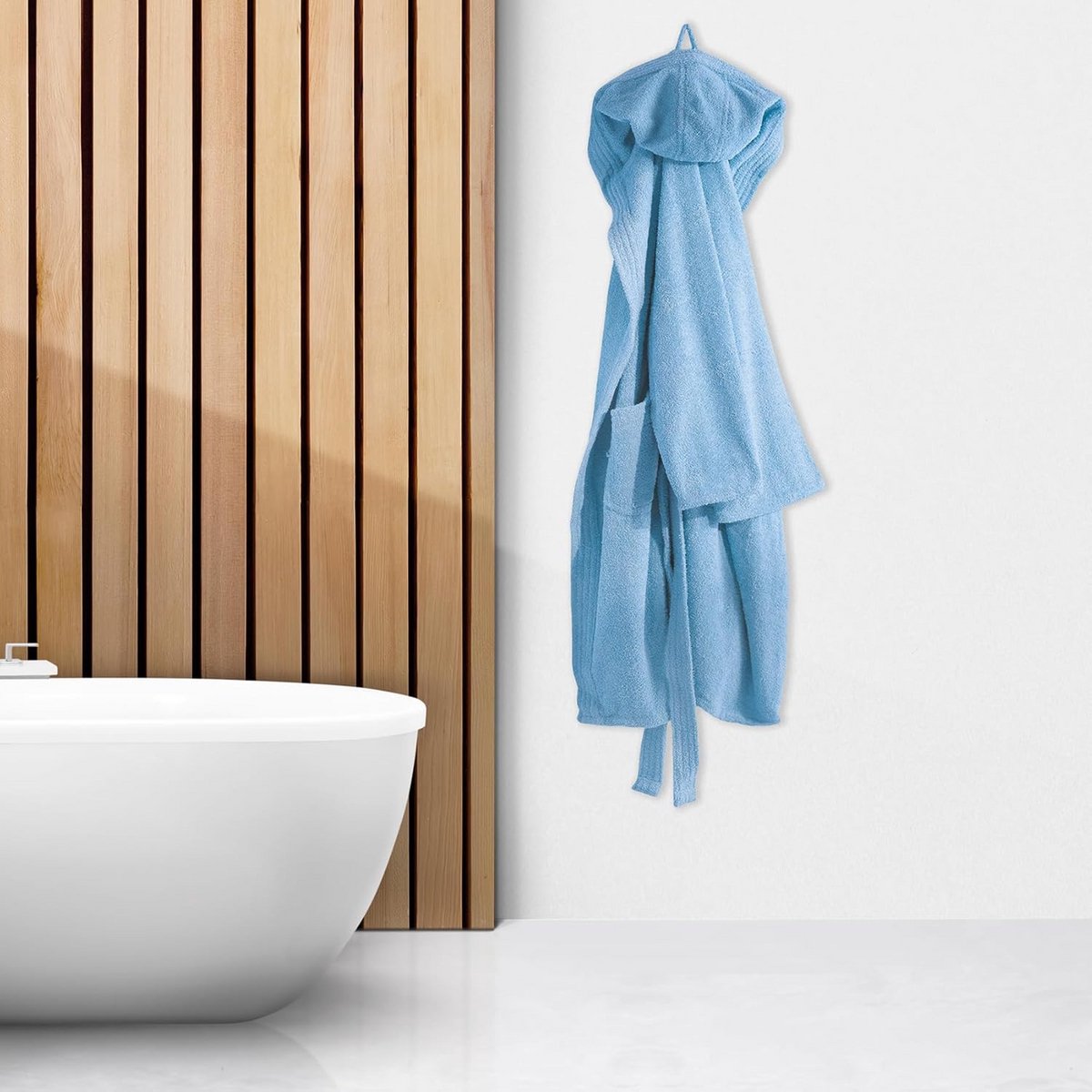 Luxe Katoenen Badjas voor Volwassenen Maat M - Blauw