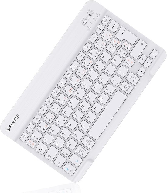 Bluestork Frans AZERTY-toetsenbord voor Mac – bekabeld Mac-toetsenbord van aluminium, concave en stil, 13 multimedia-hotkeys, USB-C-adapter – nieuw 2022 (wit