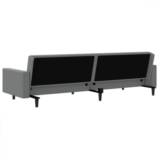 vidaXL-Canapé-lit 2 places - Velours - Gris clair