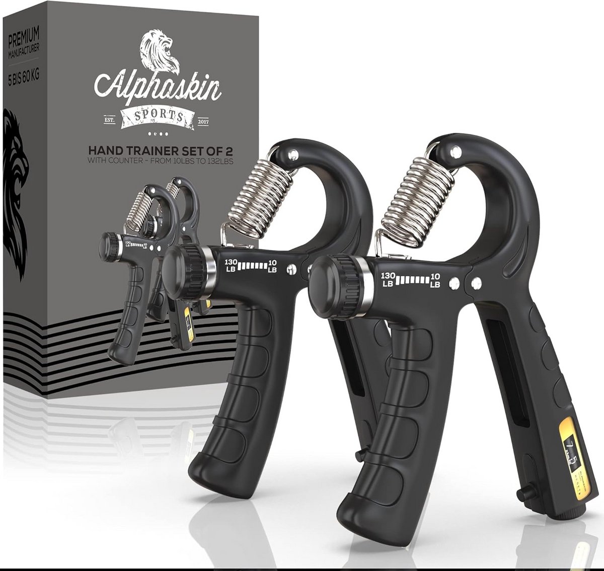 Premium Handtrainer Set voor Krachttraining en Onderarmspieren