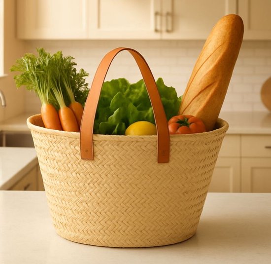 Sac de Plage Ibiza - Roseau - Jacinthe - Jonc de Mer - Anse Courte Et Longue - Tressé - Handgemaakt - Big Shopper