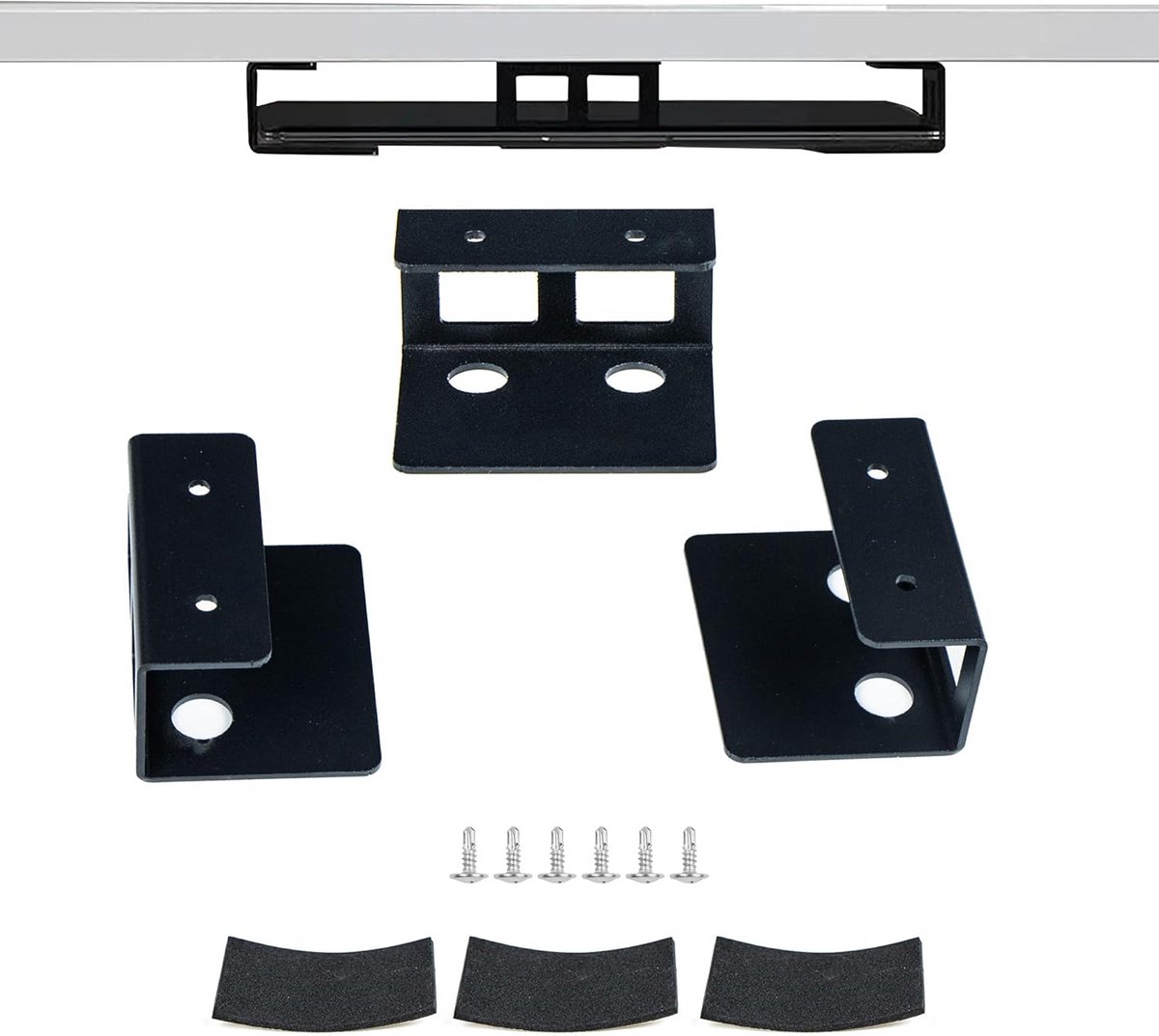 Verstelbare Laptop Houder voor Onder Bureau - Zwarte Aluminium Laptop Standaard