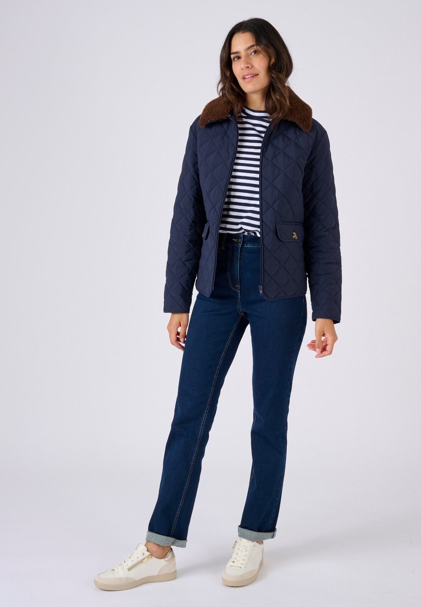 Damart Gewatteerd jack met afneembare kraag Dames Blauw
