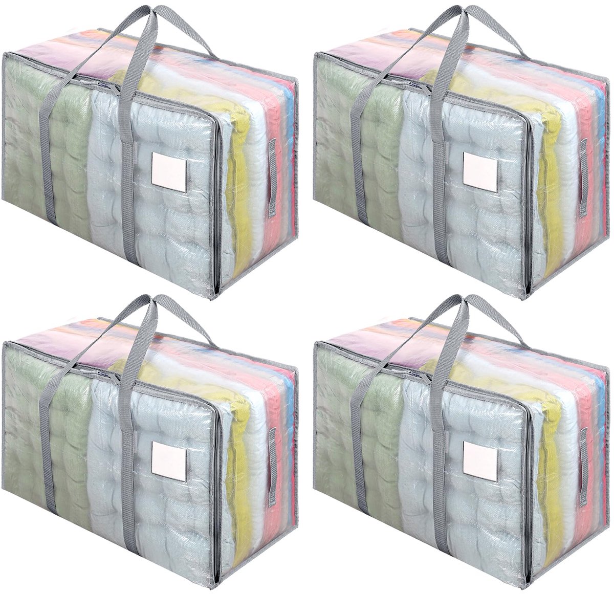 Unyqoos® Ruime opvouwbare opbergtassen met transparant ontwerp en ritssluiting