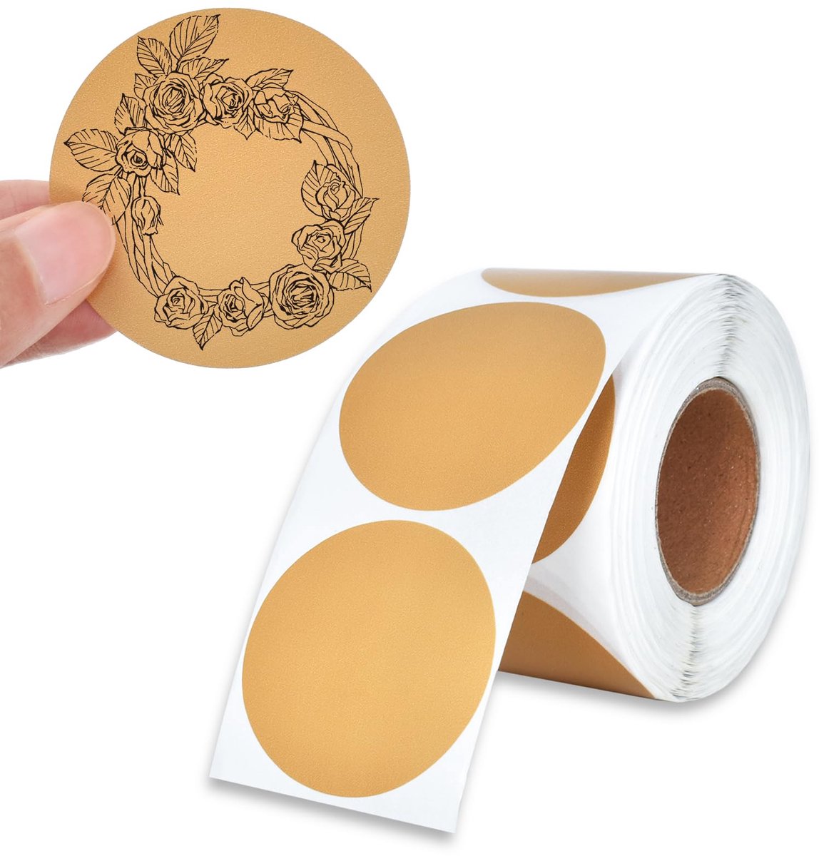 IMPERATORIS® Labelstickers Stickers set - Etiketten/houdbaarheidsetiketten - 600 Stuks - Bruin