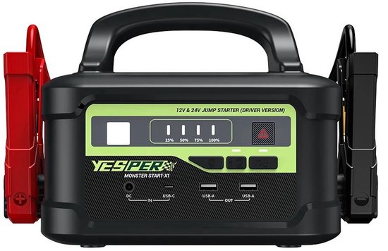 Yesper Monster Start P1 Jumpstarter 24V/12V – 58.800mAh - 3700A - Accu Booster voor Vrachtwagen, Tractor, Auto – Powerbank – Noodpakket – Startkabels voor Loonwerkers & Zware Voertuigen noodstroom - noodstroomvoorziening