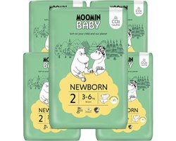 Moomin Baby Eco Wegwerpluiers - 280 stuks - Maat 2 - 3 t/m 6 kg - Hypoallergeen – Gevoelige Huid – Parfumvrij - MaandBox
