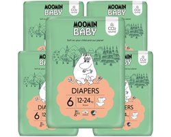 Moomin Baby Eco Wegwerpluiers - 170 stuks - Maat 6 - 12 t/m 24 kg - Absorptie - Anti-allergisch - Pasvorm - Maandbox