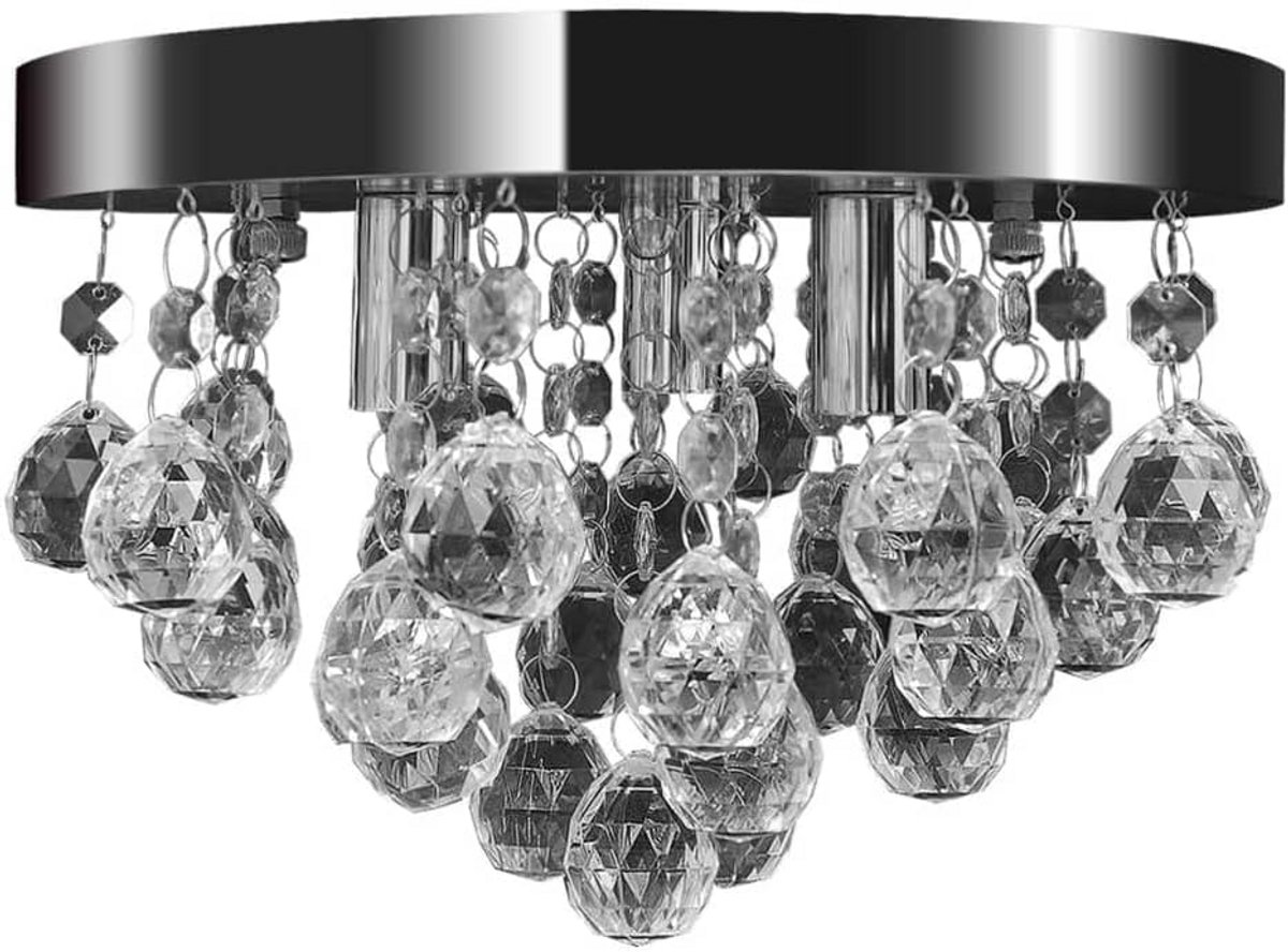 Luxe Kroonluchter Kristal en Chroom Plafondlamp